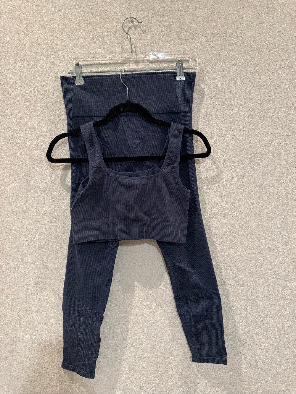 JoyLab Navy Seamless Crop Top & High-Waist Leggings Set